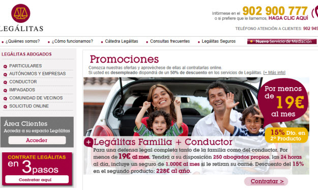 Contratar seguro legal online, promociones